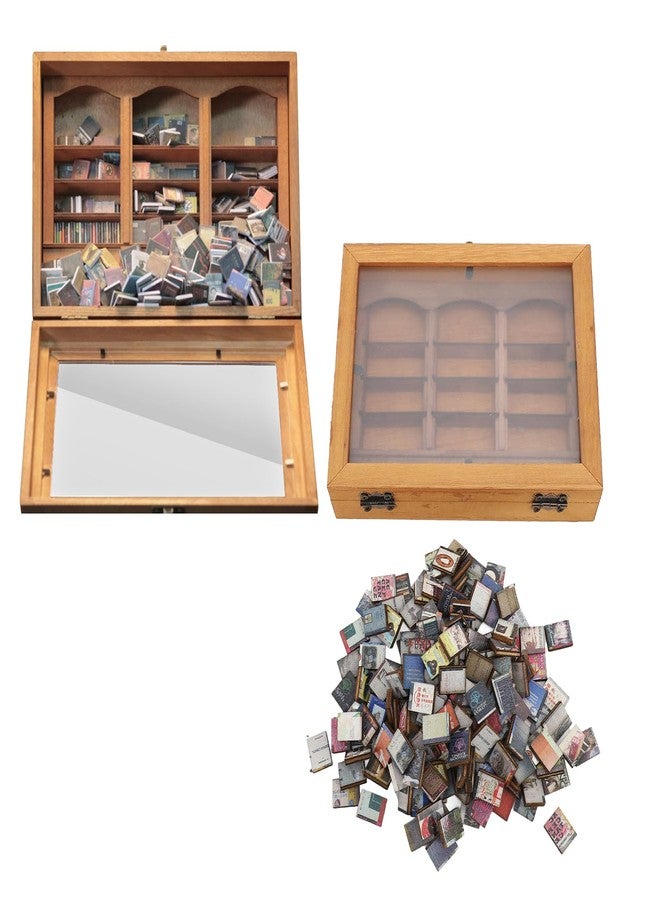shenruifa Miniature Book Boxes Display Case Cabinet Anxiety Relief Books Shaking Bookshelf Toy for Living Room Desk Ornament (Bookshelf + Mini Books) - Image 1